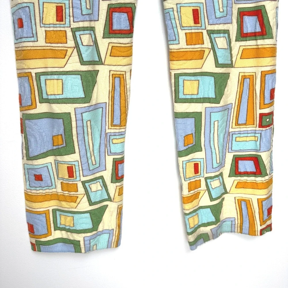 House of Sunny Pepperland Pants Multi Color Geometric‎ Knit Trousers Size 8